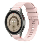 Welliges, gepunktetes, genähtes 20mm Silikon-Uhrenarmband, für Samsung Galaxy Watch 5 40 / 44mm, für Samsung Galaxy Watch 5 Pro 45mm, für Samsung Galaxy Watch 4 40 / 44mm, für Samsung Galaxy Watch 4 Classic 42 / 46mm