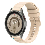 Welliges, gepunktetes, genähtes 20mm Silikon-Uhrenarmband, für Samsung Galaxy Watch 5 40 / 44mm, für Samsung Galaxy Watch 5 Pro 45mm, für Samsung Galaxy Watch 4 40 / 44mm, für Samsung Galaxy Watch 4 Classic 42 / 46mm