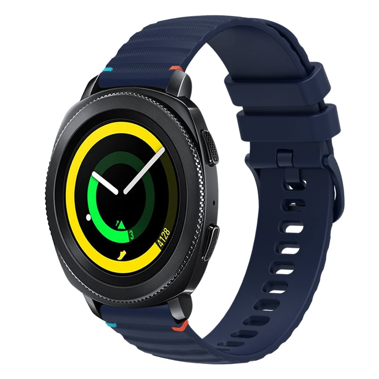Welliges, gepunktetes, genähtes 20mm Silikon-Uhrenarmband, für Samsung Galaxy Gear Sport, für Samsung Galaxy Watch Active 2, für Samsung Galaxy Watch3 41mm, für Samsung Galaxy Watch Active