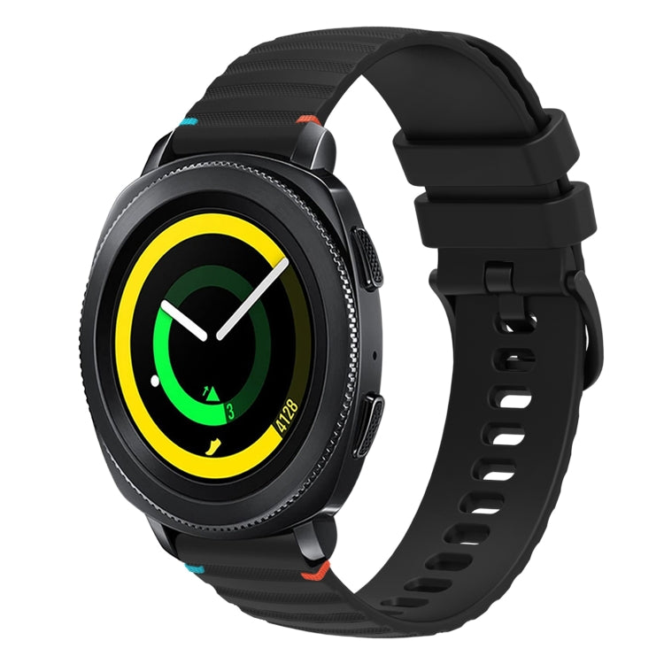 Welliges, gepunktetes, genähtes 20mm Silikon-Uhrenarmband, für Samsung Galaxy Gear Sport, für Samsung Galaxy Watch Active 2, für Samsung Galaxy Watch3 41mm, für Samsung Galaxy Watch Active