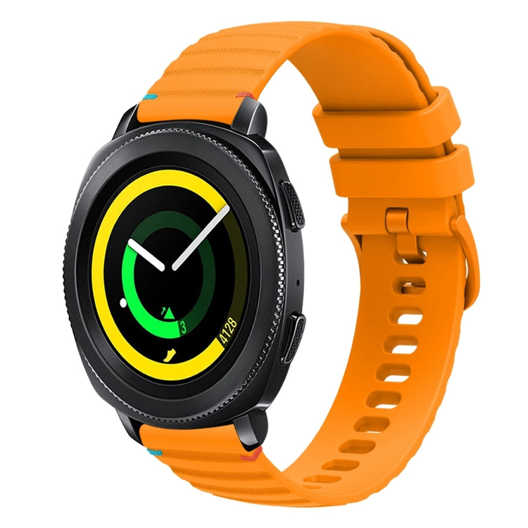 Welliges, gepunktetes, genähtes 20mm Silikon-Uhrenarmband, für Samsung Galaxy Gear Sport, für Samsung Galaxy Watch Active 2, für Samsung Galaxy Watch3 41mm, für Samsung Galaxy Watch Active