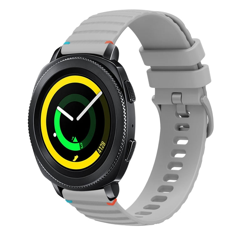 Welliges, gepunktetes, genähtes 20mm Silikon-Uhrenarmband, für Samsung Galaxy Gear Sport, für Samsung Galaxy Watch Active 2, für Samsung Galaxy Watch3 41mm, für Samsung Galaxy Watch Active