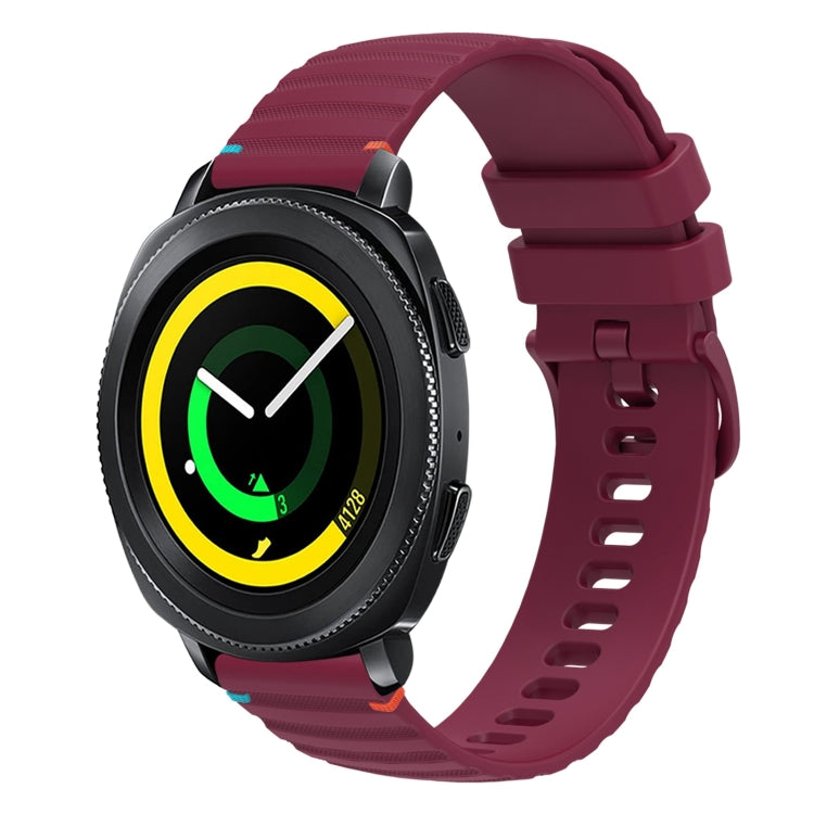 Welliges, gepunktetes, genähtes 20mm Silikon-Uhrenarmband, für Samsung Galaxy Gear Sport, für Samsung Galaxy Watch Active 2, für Samsung Galaxy Watch3 41mm, für Samsung Galaxy Watch Active
