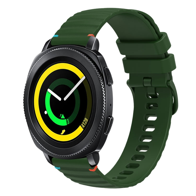 Welliges, gepunktetes, genähtes 20mm Silikon-Uhrenarmband, für Samsung Galaxy Gear Sport, für Samsung Galaxy Watch Active 2, für Samsung Galaxy Watch3 41mm, für Samsung Galaxy Watch Active