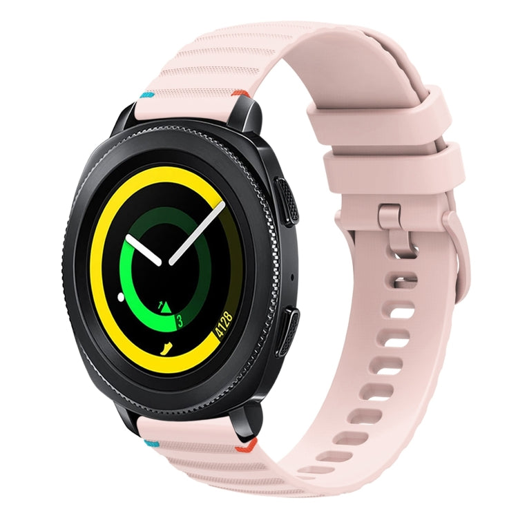 Welliges, gepunktetes, genähtes 20mm Silikon-Uhrenarmband, für Samsung Galaxy Gear Sport, für Samsung Galaxy Watch Active 2, für Samsung Galaxy Watch3 41mm, für Samsung Galaxy Watch Active