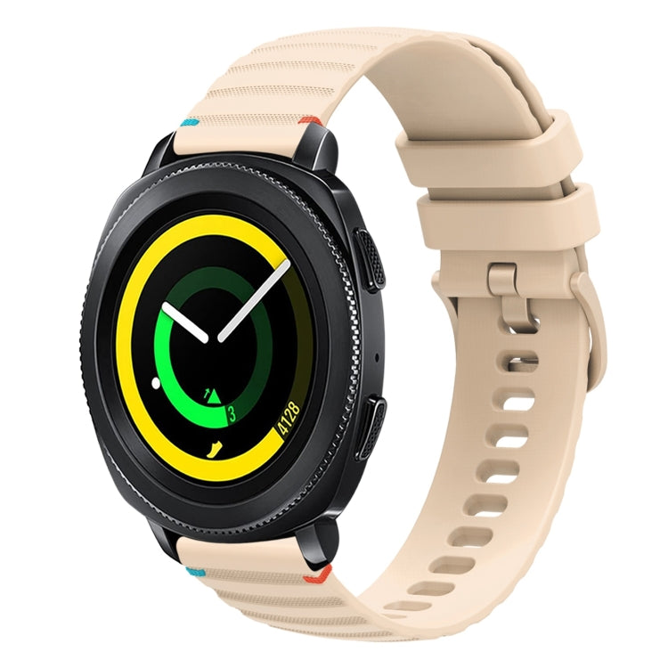 Welliges, gepunktetes, genähtes 20mm Silikon-Uhrenarmband, für Samsung Galaxy Gear Sport, für Samsung Galaxy Watch Active 2, für Samsung Galaxy Watch3 41mm, für Samsung Galaxy Watch Active