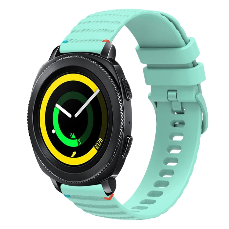 Welliges, gepunktetes, genähtes 20mm Silikon-Uhrenarmband, für Samsung Galaxy Gear Sport, für Samsung Galaxy Watch Active 2, für Samsung Galaxy Watch3 41mm, für Samsung Galaxy Watch Active