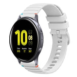 Welliges, gepunktetes, genähtes 20mm Silikon-Uhrenarmband, für Samsung Galaxy Gear Sport, für Samsung Galaxy Watch Active 2, für Samsung Galaxy Watch3 41mm, für Samsung Galaxy Watch Active