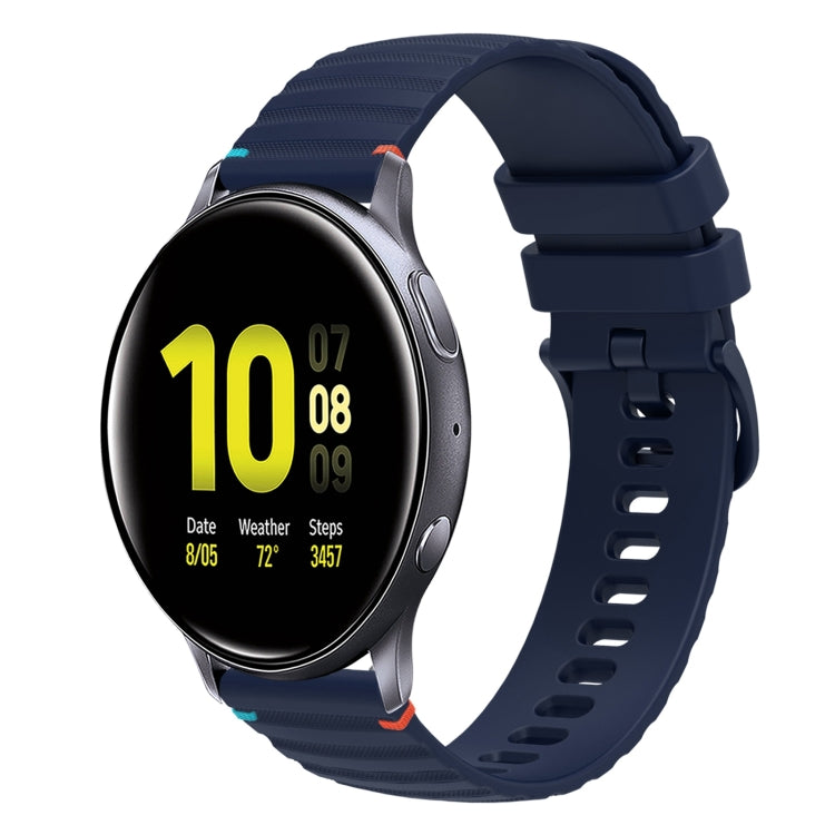 Welliges, gepunktetes, genähtes 20mm Silikon-Uhrenarmband, für Samsung Galaxy Gear Sport, für Samsung Galaxy Watch Active 2, für Samsung Galaxy Watch3 41mm, für Samsung Galaxy Watch Active