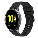 Welliges, gepunktetes, genähtes 20mm Silikon-Uhrenarmband, für Samsung Galaxy Gear Sport, für Samsung Galaxy Watch Active 2, für Samsung Galaxy Watch3 41mm, für Samsung Galaxy Watch Active