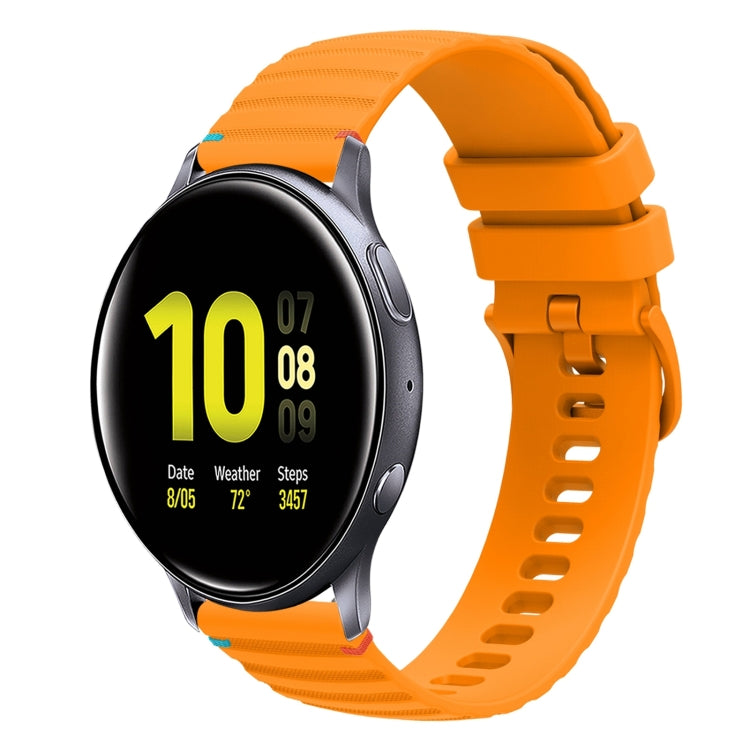 Welliges, gepunktetes, genähtes 20mm Silikon-Uhrenarmband, für Samsung Galaxy Gear Sport, für Samsung Galaxy Watch Active 2, für Samsung Galaxy Watch3 41mm, für Samsung Galaxy Watch Active
