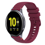 Welliges, gepunktetes, genähtes 20mm Silikon-Uhrenarmband, für Samsung Galaxy Gear Sport, für Samsung Galaxy Watch Active 2, für Samsung Galaxy Watch3 41mm, für Samsung Galaxy Watch Active