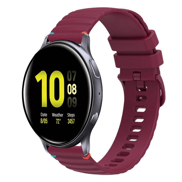 Welliges, gepunktetes, genähtes 20mm Silikon-Uhrenarmband, für Samsung Galaxy Gear Sport, für Samsung Galaxy Watch Active 2, für Samsung Galaxy Watch3 41mm, für Samsung Galaxy Watch Active