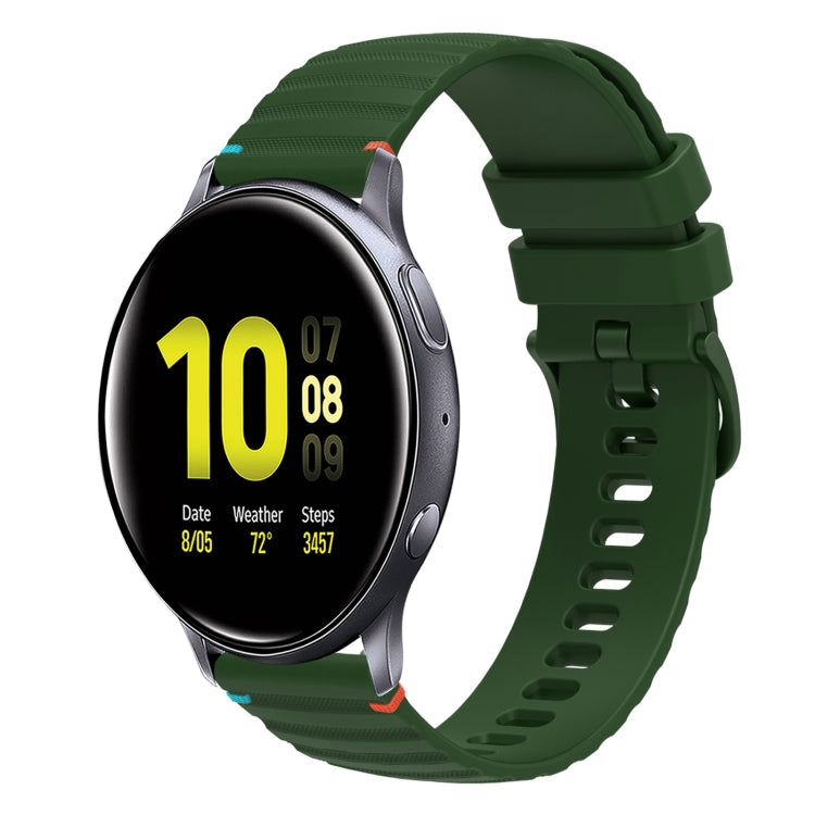 Welliges, gepunktetes, genähtes 20mm Silikon-Uhrenarmband, für Samsung Galaxy Gear Sport, für Samsung Galaxy Watch Active 2, für Samsung Galaxy Watch3 41mm, für Samsung Galaxy Watch Active