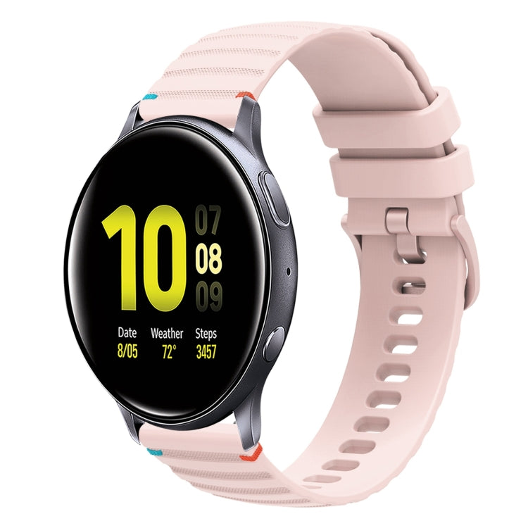 Welliges, gepunktetes, genähtes 20mm Silikon-Uhrenarmband, für Samsung Galaxy Gear Sport, für Samsung Galaxy Watch Active 2, für Samsung Galaxy Watch3 41mm, für Samsung Galaxy Watch Active