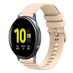 Welliges, gepunktetes, genähtes 20mm Silikon-Uhrenarmband, für Samsung Galaxy Gear Sport, für Samsung Galaxy Watch Active 2, für Samsung Galaxy Watch3 41mm, für Samsung Galaxy Watch Active