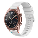 Welliges, gepunktetes, genähtes 20mm Silikon-Uhrenarmband, für Samsung Galaxy Gear Sport, für Samsung Galaxy Watch Active 2, für Samsung Galaxy Watch3 41mm, für Samsung Galaxy Watch Active