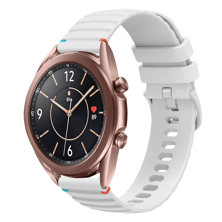 Welliges, gepunktetes, genähtes 20mm Silikon-Uhrenarmband, für Samsung Galaxy Gear Sport, für Samsung Galaxy Watch Active 2, für Samsung Galaxy Watch3 41mm, für Samsung Galaxy Watch Active