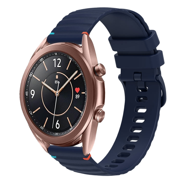 Welliges, gepunktetes, genähtes 20mm Silikon-Uhrenarmband, für Samsung Galaxy Gear Sport, für Samsung Galaxy Watch Active 2, für Samsung Galaxy Watch3 41mm, für Samsung Galaxy Watch Active