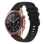 Welliges, gepunktetes, genähtes 20mm Silikon-Uhrenarmband, für Samsung Galaxy Gear Sport, für Samsung Galaxy Watch Active 2, für Samsung Galaxy Watch3 41mm, für Samsung Galaxy Watch Active