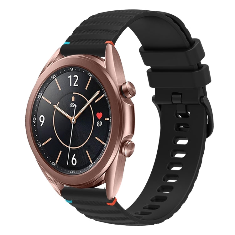 Welliges, gepunktetes, genähtes 20mm Silikon-Uhrenarmband, für Samsung Galaxy Gear Sport, für Samsung Galaxy Watch Active 2, für Samsung Galaxy Watch3 41mm, für Samsung Galaxy Watch Active