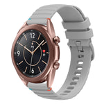 Welliges, gepunktetes, genähtes 20mm Silikon-Uhrenarmband, für Samsung Galaxy Gear Sport, für Samsung Galaxy Watch Active 2, für Samsung Galaxy Watch3 41mm, für Samsung Galaxy Watch Active