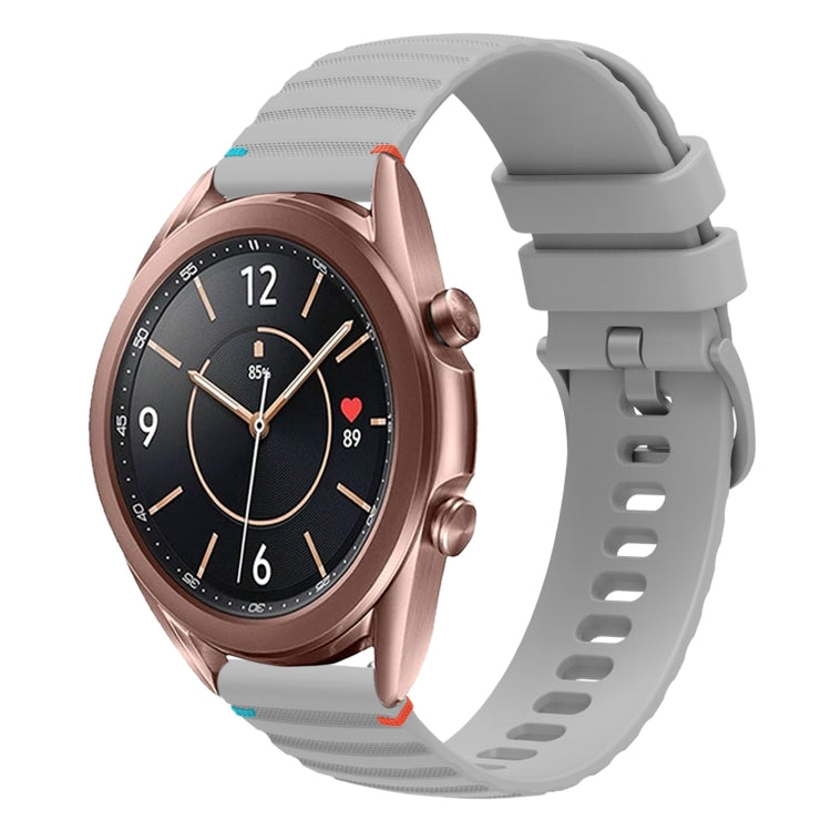 Welliges, gepunktetes, genähtes 20mm Silikon-Uhrenarmband, für Samsung Galaxy Gear Sport, für Samsung Galaxy Watch Active 2, für Samsung Galaxy Watch3 41mm, für Samsung Galaxy Watch Active