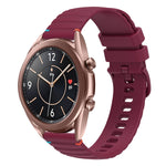 Welliges, gepunktetes, genähtes 20mm Silikon-Uhrenarmband, für Samsung Galaxy Gear Sport, für Samsung Galaxy Watch Active 2, für Samsung Galaxy Watch3 41mm, für Samsung Galaxy Watch Active