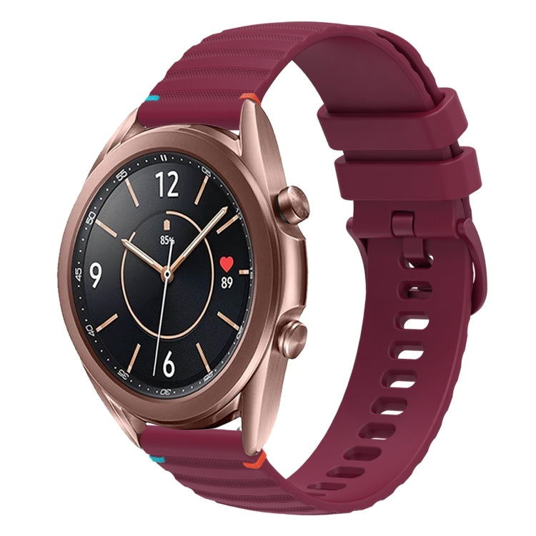 Welliges, gepunktetes, genähtes 20mm Silikon-Uhrenarmband, für Samsung Galaxy Gear Sport, für Samsung Galaxy Watch Active 2, für Samsung Galaxy Watch3 41mm, für Samsung Galaxy Watch Active