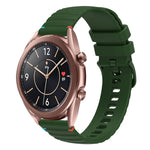 Welliges, gepunktetes, genähtes 20mm Silikon-Uhrenarmband, für Samsung Galaxy Gear Sport, für Samsung Galaxy Watch Active 2, für Samsung Galaxy Watch3 41mm, für Samsung Galaxy Watch Active