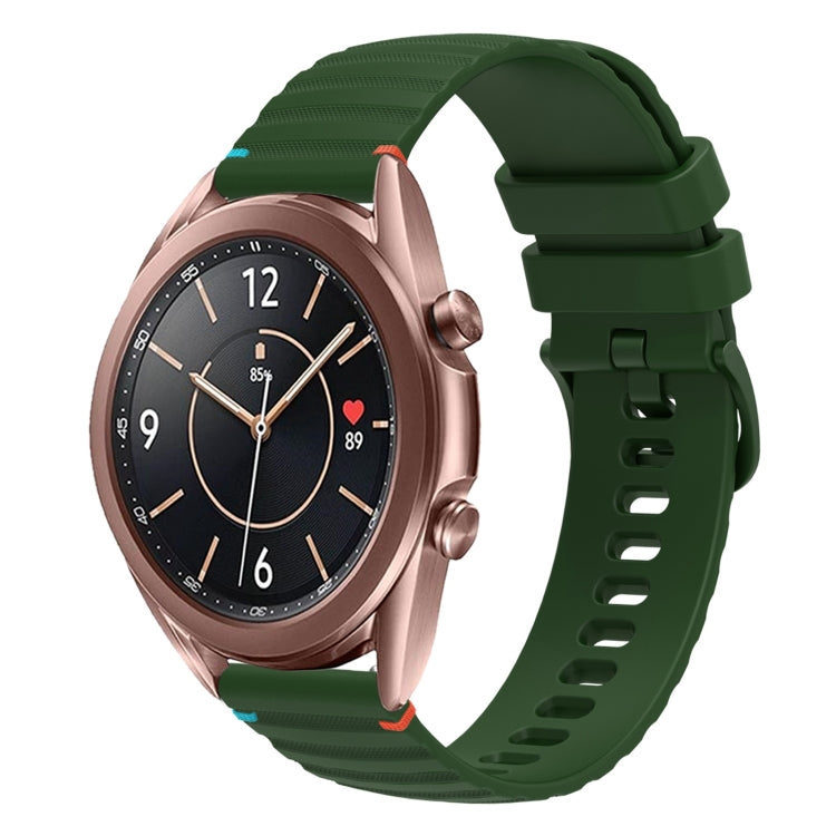 Welliges, gepunktetes, genähtes 20mm Silikon-Uhrenarmband, für Samsung Galaxy Gear Sport, für Samsung Galaxy Watch Active 2, für Samsung Galaxy Watch3 41mm, für Samsung Galaxy Watch Active