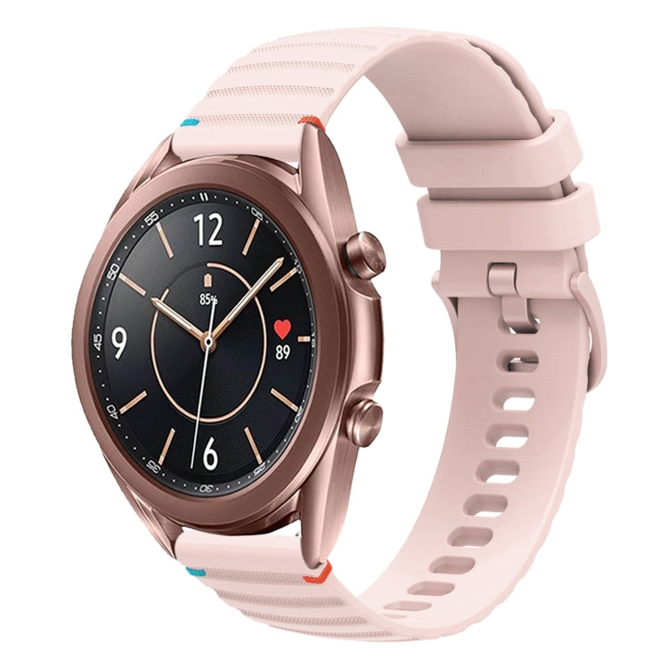 Welliges, gepunktetes, genähtes 20mm Silikon-Uhrenarmband, für Samsung Galaxy Gear Sport, für Samsung Galaxy Watch Active 2, für Samsung Galaxy Watch3 41mm, für Samsung Galaxy Watch Active
