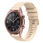 Welliges, gepunktetes, genähtes 20mm Silikon-Uhrenarmband, für Samsung Galaxy Gear Sport, für Samsung Galaxy Watch Active 2, für Samsung Galaxy Watch3 41mm, für Samsung Galaxy Watch Active