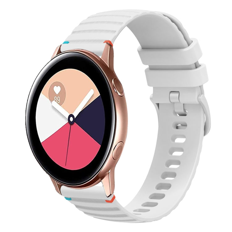 Welliges, gepunktetes, genähtes 20mm Silikon-Uhrenarmband, für Samsung Galaxy Gear Sport, für Samsung Galaxy Watch Active 2, für Samsung Galaxy Watch3 41mm, für Samsung Galaxy Watch Active