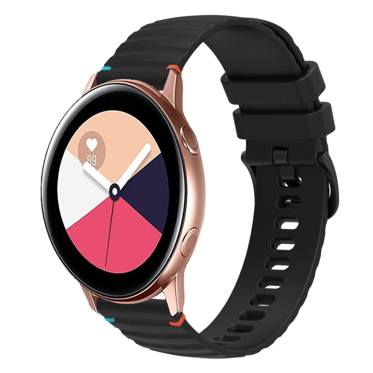 Welliges, gepunktetes, genähtes 20mm Silikon-Uhrenarmband, für Samsung Galaxy Gear Sport, für Samsung Galaxy Watch Active 2, für Samsung Galaxy Watch3 41mm, für Samsung Galaxy Watch Active