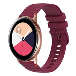 Welliges, gepunktetes, genähtes 20mm Silikon-Uhrenarmband, für Samsung Galaxy Gear Sport, für Samsung Galaxy Watch Active 2, für Samsung Galaxy Watch3 41mm, für Samsung Galaxy Watch Active