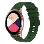 Welliges, gepunktetes, genähtes 20mm Silikon-Uhrenarmband, für Samsung Galaxy Gear Sport, für Samsung Galaxy Watch Active 2, für Samsung Galaxy Watch3 41mm, für Samsung Galaxy Watch Active