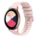 Welliges, gepunktetes, genähtes 20mm Silikon-Uhrenarmband, für Samsung Galaxy Gear Sport, für Samsung Galaxy Watch Active 2, für Samsung Galaxy Watch3 41mm, für Samsung Galaxy Watch Active