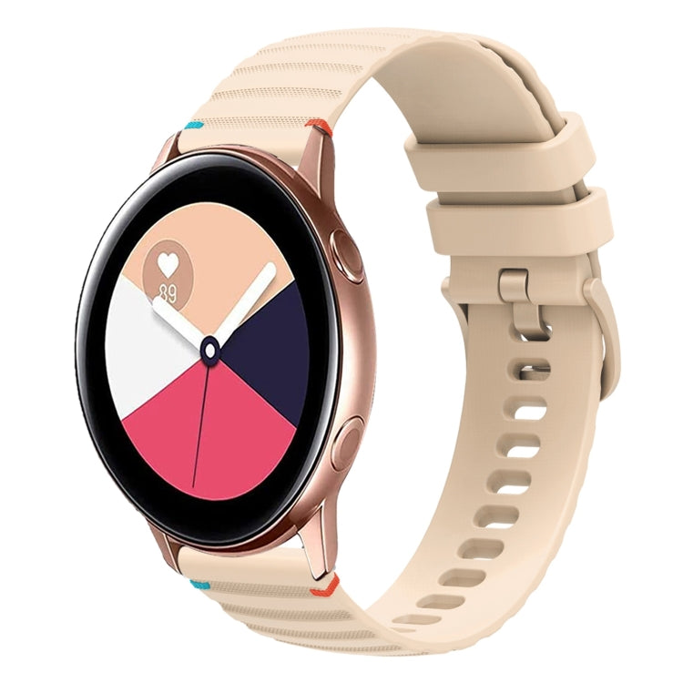Welliges, gepunktetes, genähtes 20mm Silikon-Uhrenarmband, für Samsung Galaxy Gear Sport, für Samsung Galaxy Watch Active 2, für Samsung Galaxy Watch3 41mm, für Samsung Galaxy Watch Active
