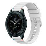 Wellenförmiges, gepunktetes, genähtes 20-mm-Silikonarmband, passend für Samsung Galaxy Watch 42 mm und Samsung Gear S2 Classic