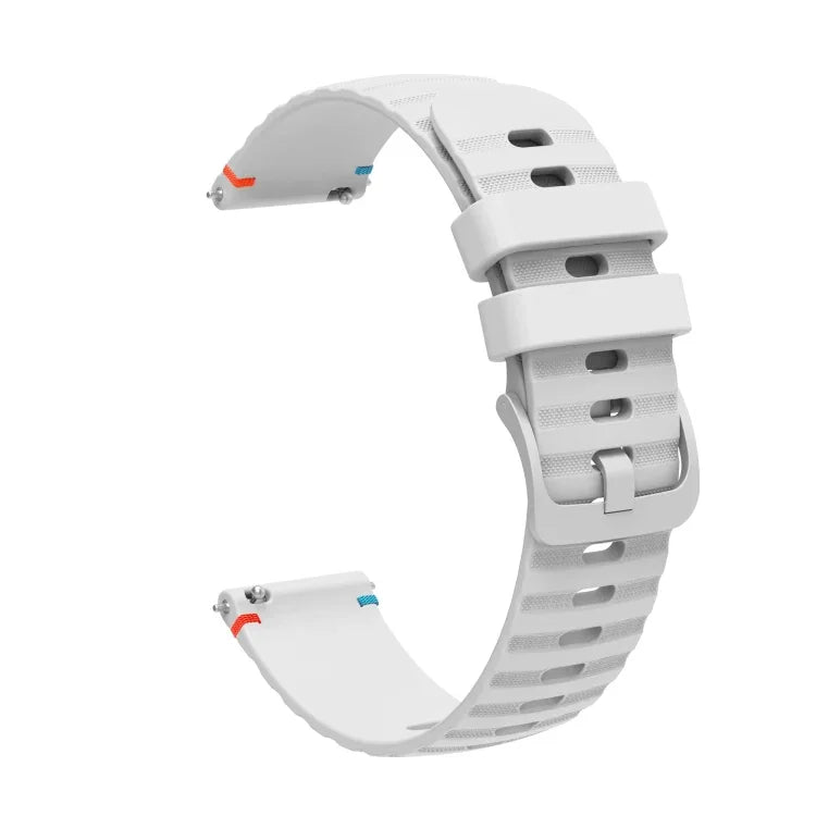 Wellenförmiges, gepunktetes, genähtes 20-mm-Silikonarmband, passend für Samsung Galaxy Watch 42 mm und Samsung Gear S2 Classic