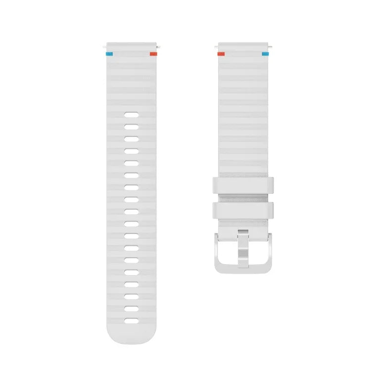 Wellenförmiges, gepunktetes, genähtes 20-mm-Silikonarmband, passend für Samsung Galaxy Watch 42 mm und Samsung Gear S2 Classic