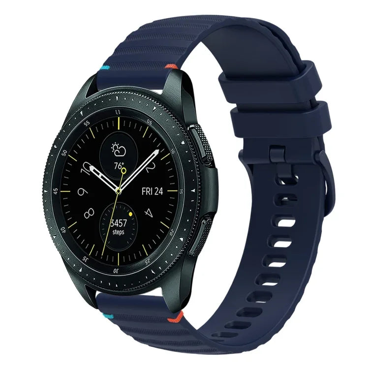 Wellenförmiges, gepunktetes, genähtes 20-mm-Silikonarmband, passend für Samsung Galaxy Watch 42 mm und Samsung Gear S2 Classic