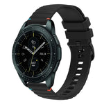 Wellenförmiges, gepunktetes, genähtes 20-mm-Silikonarmband, passend für Samsung Galaxy Watch 42 mm und Samsung Gear S2 Classic