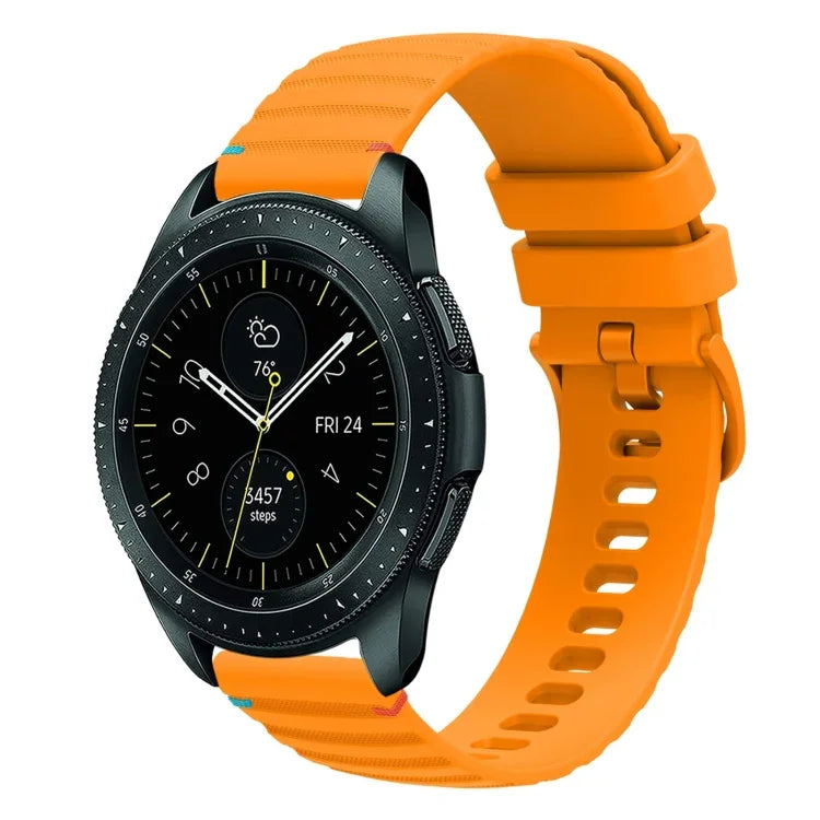 Wellenförmiges, gepunktetes, genähtes 20-mm-Silikonarmband, passend für Samsung Galaxy Watch 42 mm und Samsung Gear S2 Classic