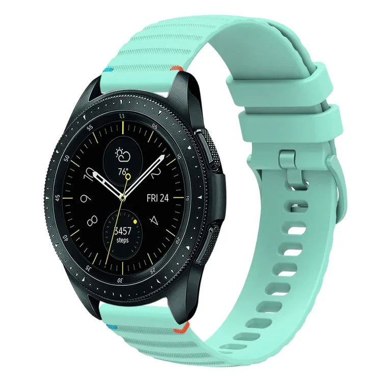Wellenförmiges, gepunktetes, genähtes 20-mm-Silikonarmband, passend für Samsung Galaxy Watch 42 mm und Samsung Gear S2 Classic