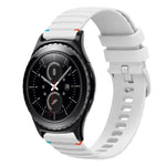Wellenförmiges, gepunktetes, genähtes 20-mm-Silikonarmband, passend für Samsung Galaxy Watch 42 mm und Samsung Gear S2 Classic