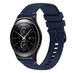 Wellenförmiges, gepunktetes, genähtes 20-mm-Silikonarmband, passend für Samsung Galaxy Watch 42 mm und Samsung Gear S2 Classic