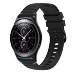 Wellenförmiges, gepunktetes, genähtes 20-mm-Silikonarmband, passend für Samsung Galaxy Watch 42 mm und Samsung Gear S2 Classic