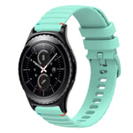 Wellenförmiges, gepunktetes, genähtes 20-mm-Silikonarmband, passend für Samsung Galaxy Watch 42 mm und Samsung Gear S2 Classic
